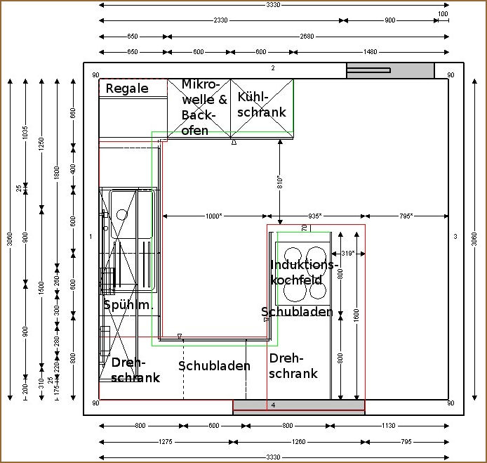 Skizze Küchenbau - Eberhart Schreinerei, 8463 Benken Skizze Küchenbau - Eberhart Schreinerei, 8463 Benken